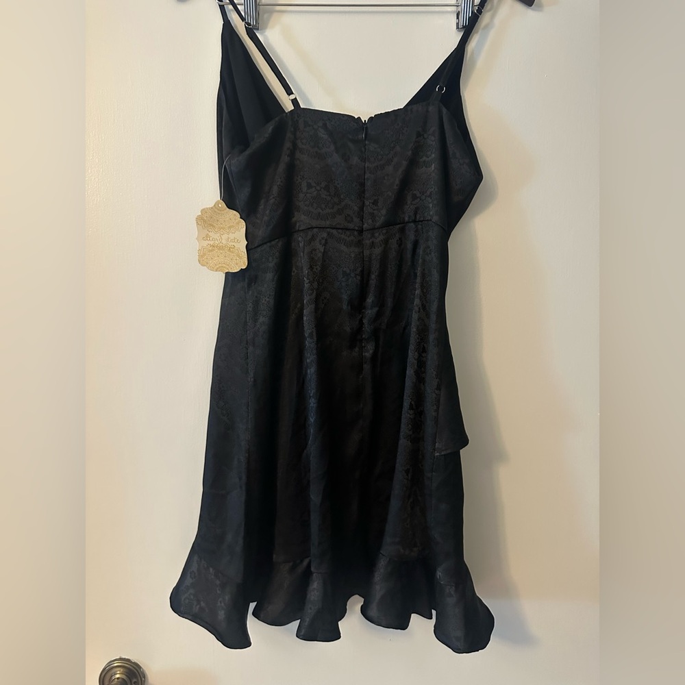 NWT Altar’d State Satin Floral Layered Black Dress Women’s Size M - Picture 6 of 6